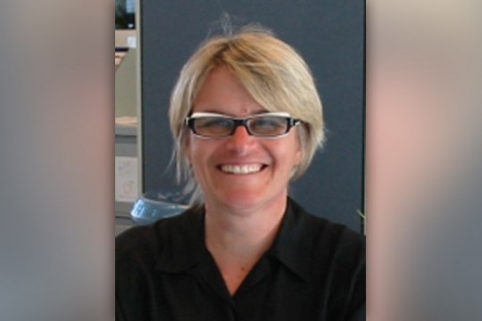 Professor posing for camera