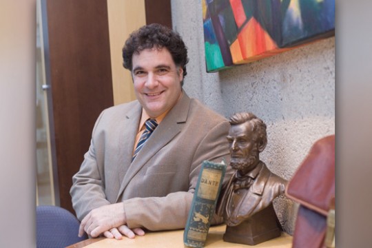 Professor posing for camera