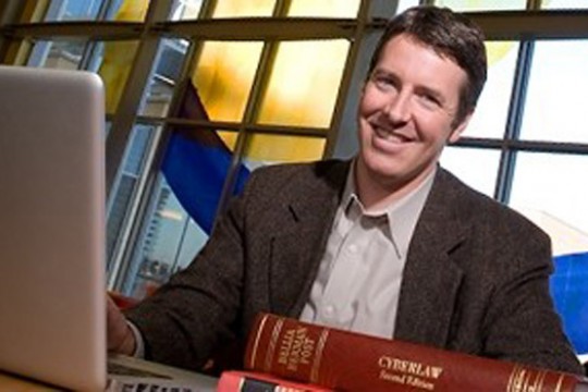 Professor posing for camera