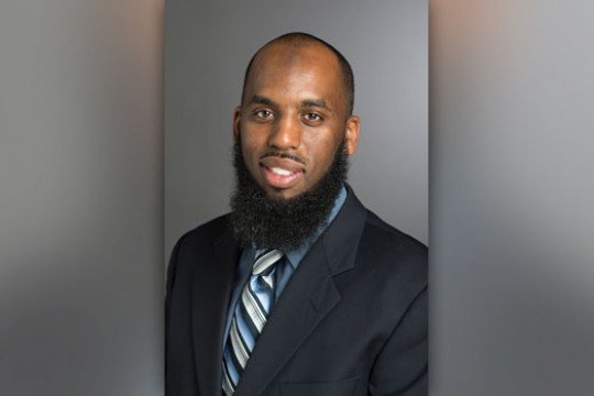 Professor posing for camera