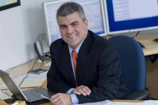 Professor posing for camera