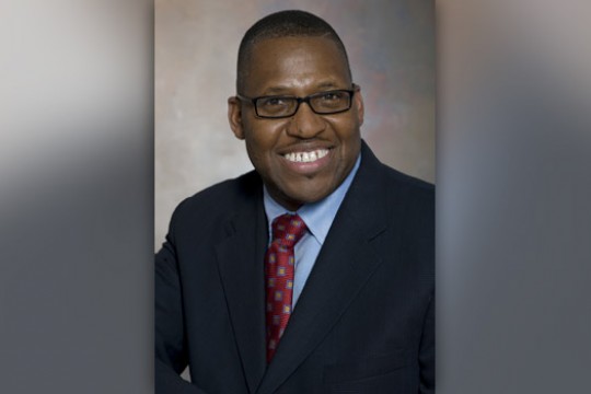 Professor posing for camera