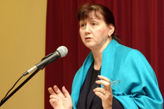 Person speaking at podium