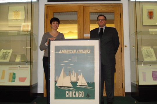 People posing with picture