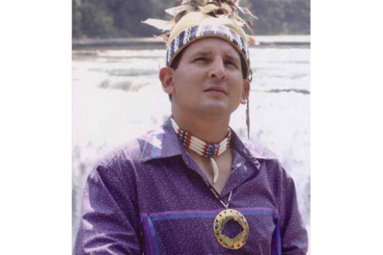 Person looking into sky