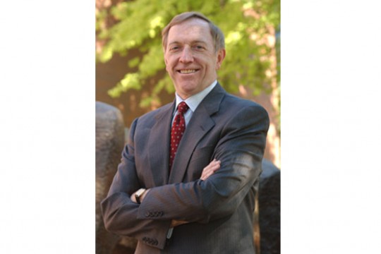 Professor posing for camera