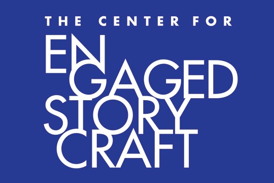 Graphic with blue background and white text reads: The Center for Engaged Storycraft
