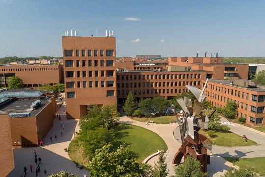 aerial view of buildings on RIT campus.