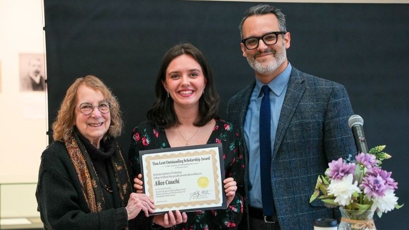 alice with tina lent and history professor brown receiving award