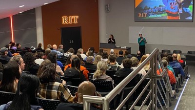 a photo of liberal art lecture hall during open house