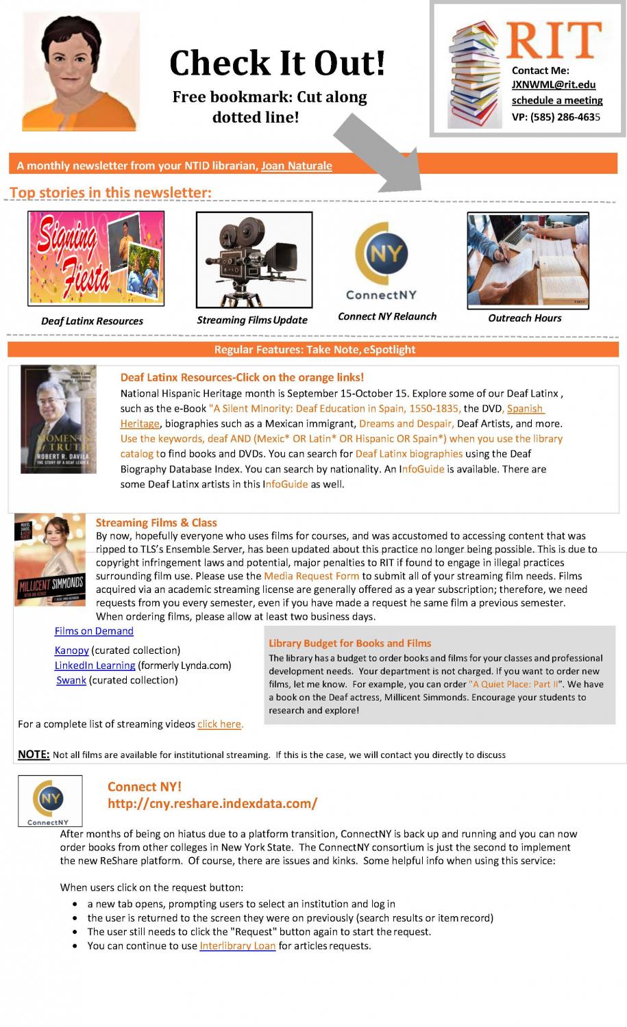 Page 1 NTID Library Newsletter Sept