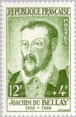 green stamp of Frenh deaf poet, Du Bellay