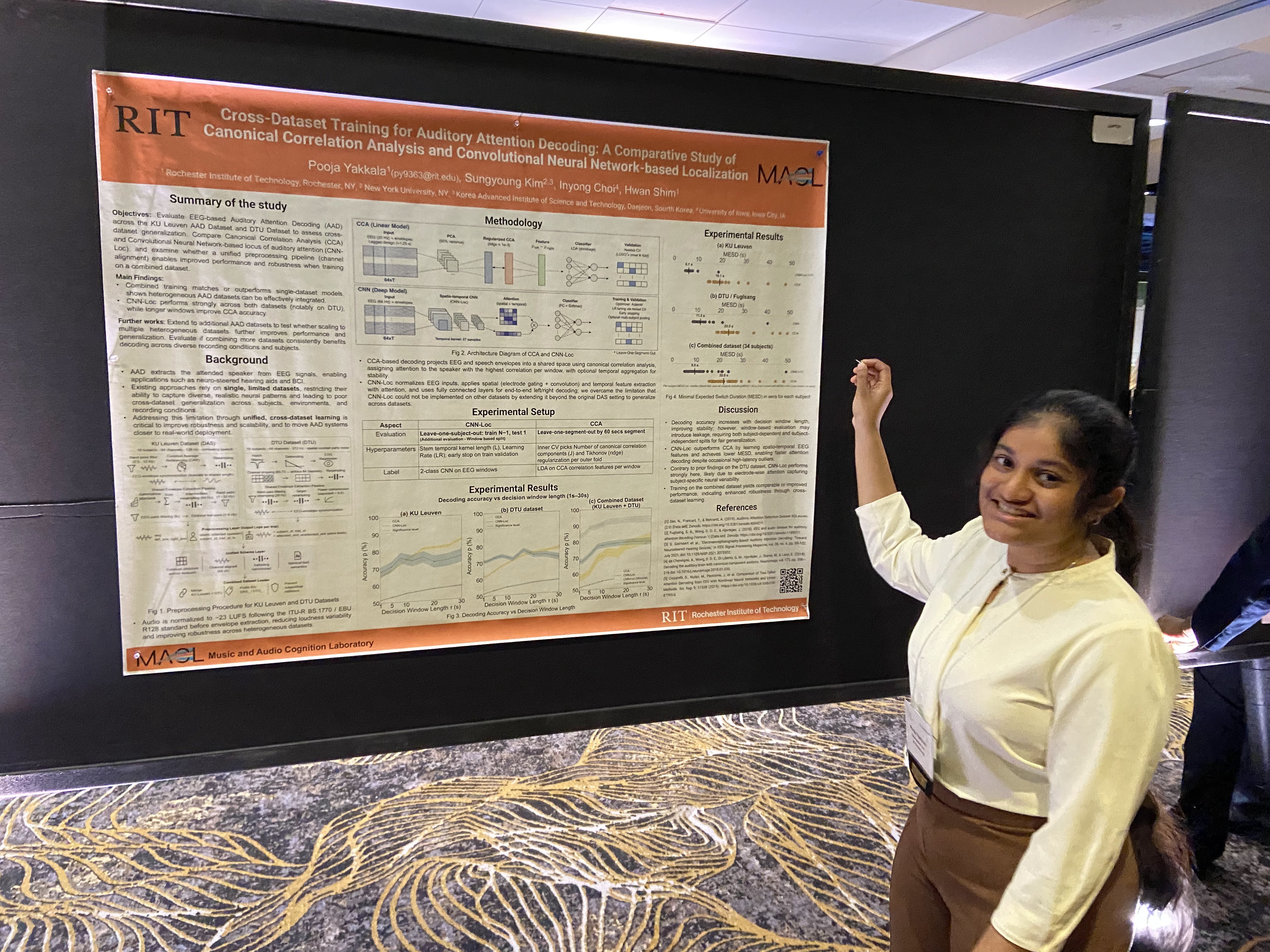 Pooja is preparing the poster session.