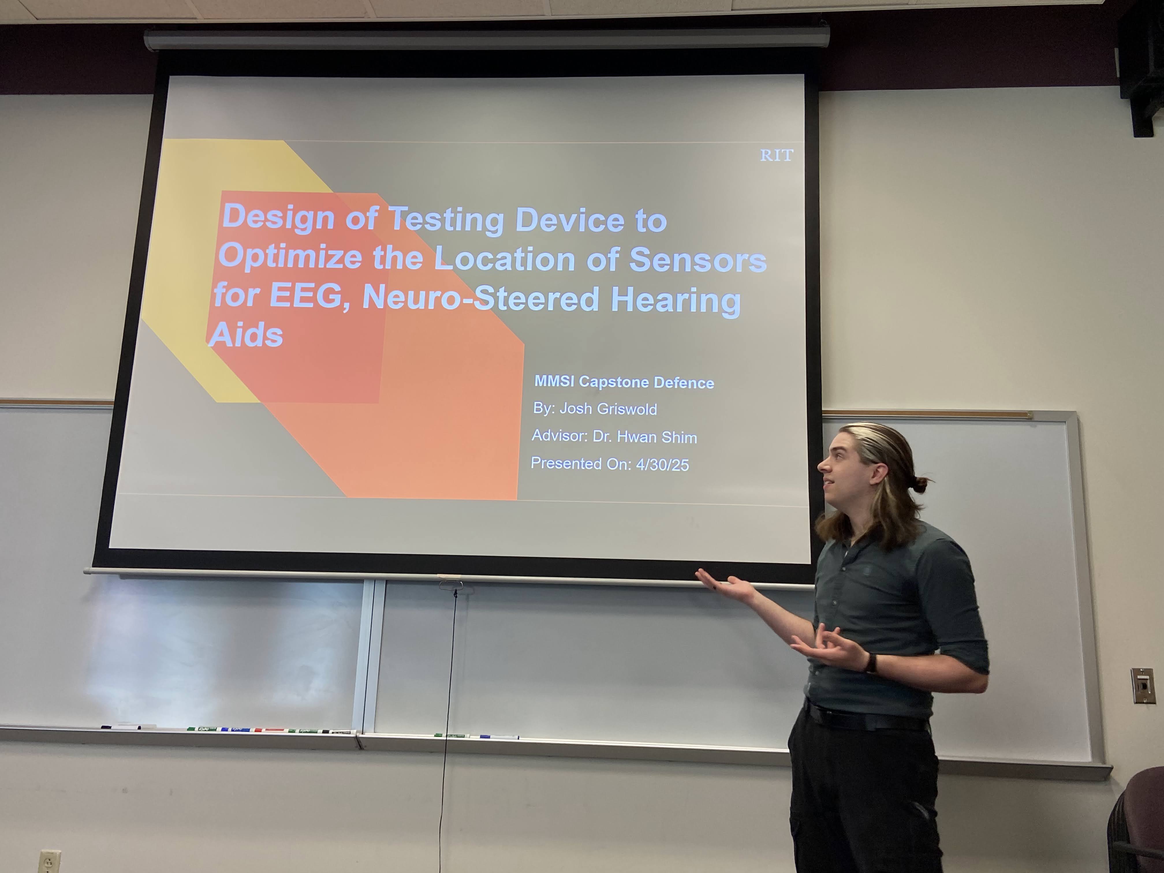 Josh Griswold is presenting his capstone project.