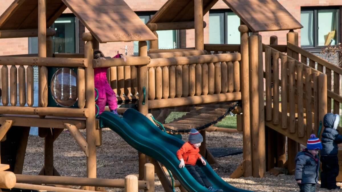 Children playing in the Margaret's House playground.