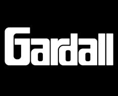 Gardall logo in white on a black background
