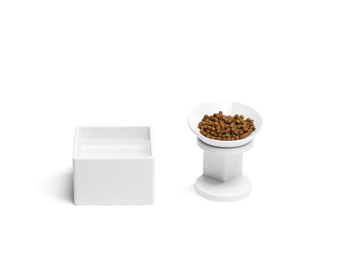 Cat Feeder Set with water and food