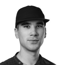 Black and white headshot photo Bennett Hu.