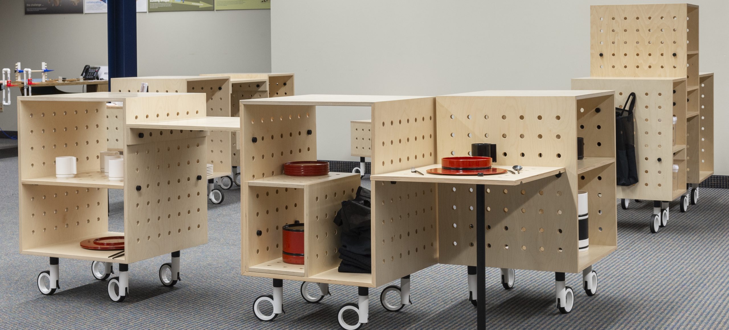 modular kitchen cabinetry on wheels