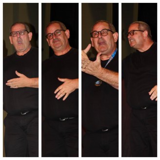 A series of four photos shows Kent Kennedy performing various signs.