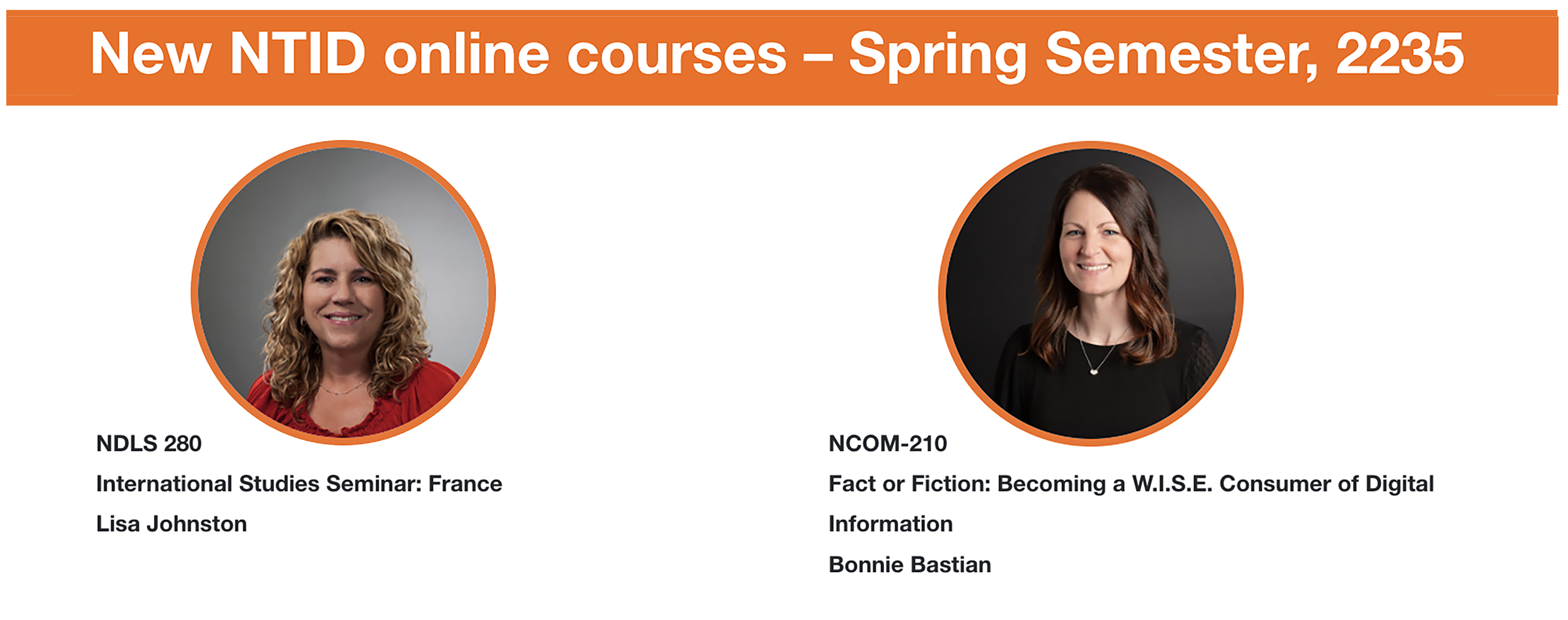 NTID online courses - Spring Semester, 2235