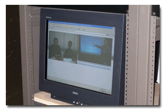 Computer screen showing both sides of the teleconference