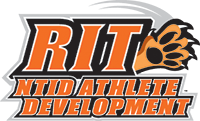 Tiger paw with words RIT NTID Athlete Development