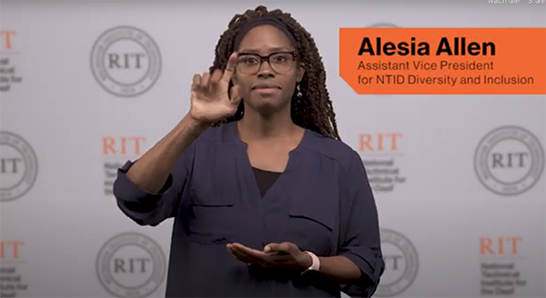 Alesia Allen presenting in antiracism video