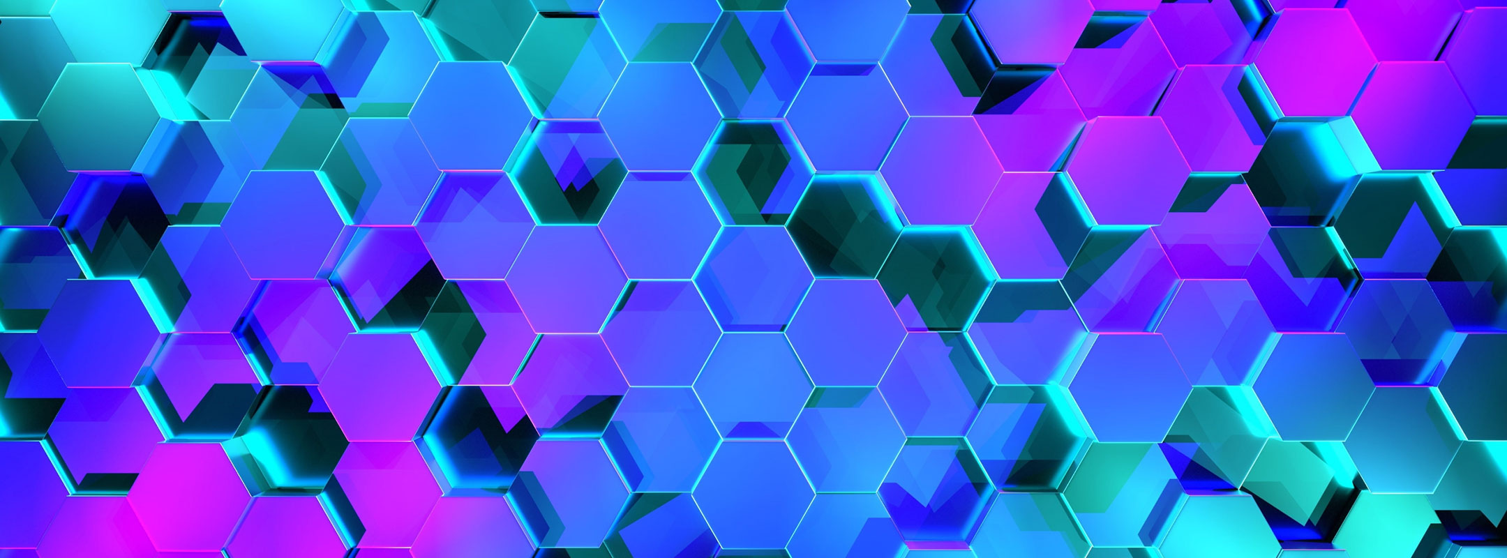 Colorful design of three-dimensional hexagons