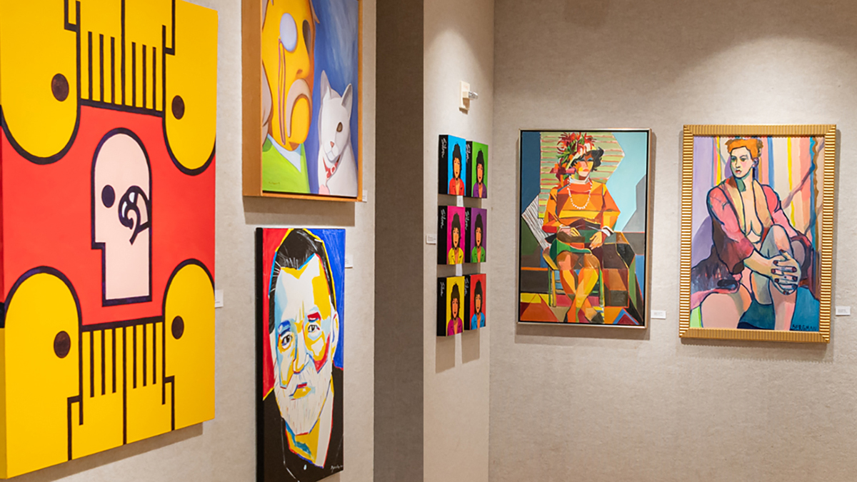 Dyer Arts gallery wall of artwork