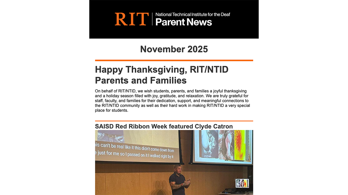 Screenshot of the Parent News newsletter