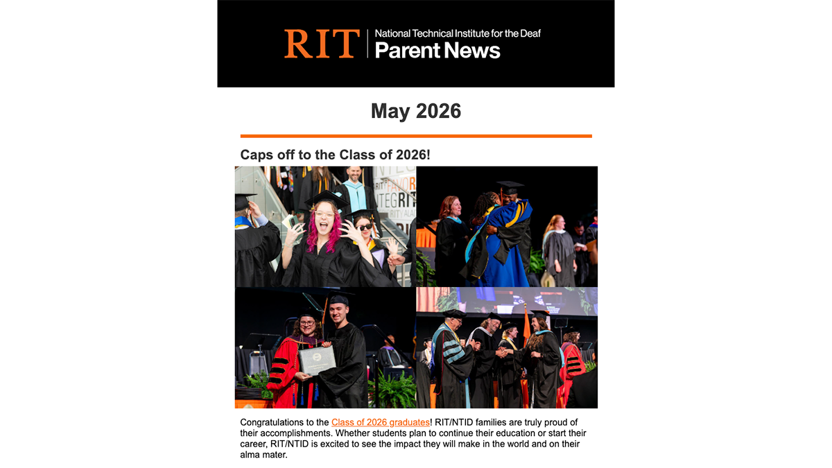 Screenshot of the Parent News newsletter