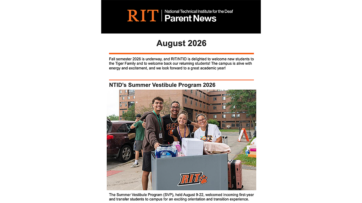 Screenshot of the Parent News newsletter