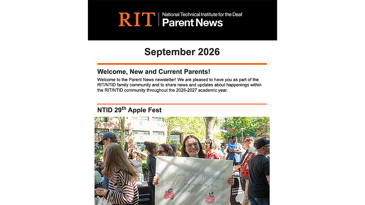 Screenshot of the Parent News newsletter