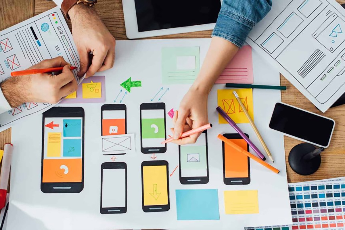 Table top containing a variety of mobile phone specifications