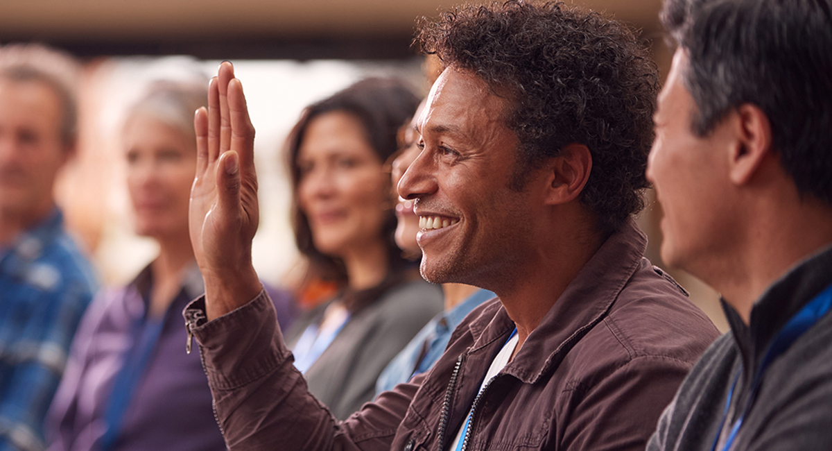 Group attending training session