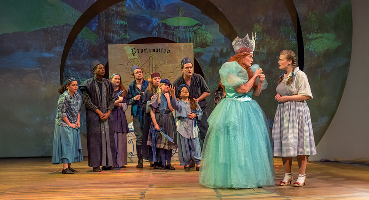 Scene from Dorothy and Good Witch in Wizard of Oz