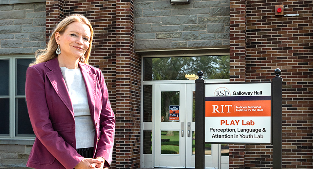 Rain Bosworth and sign for Play lab