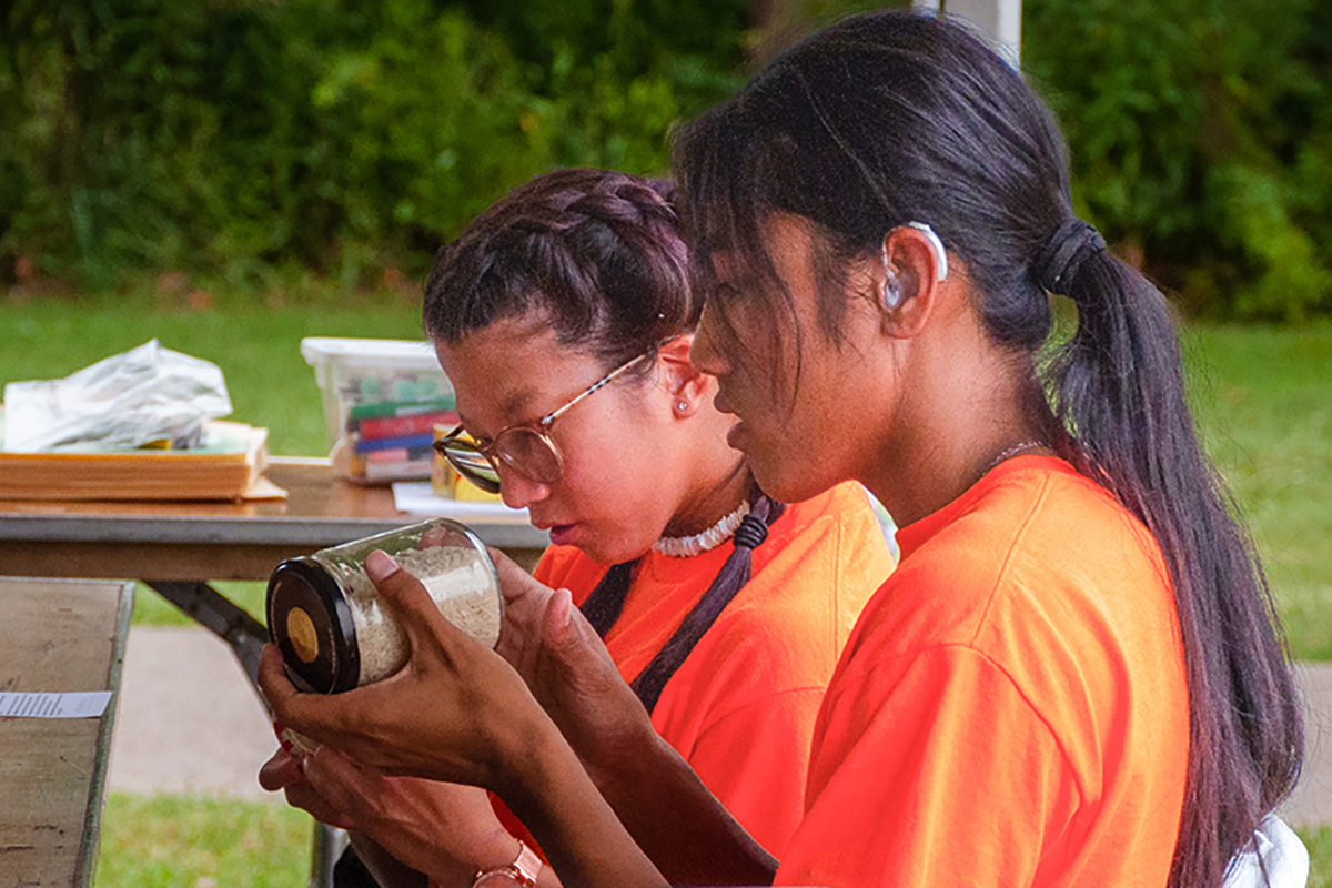Students working on STP crafts project