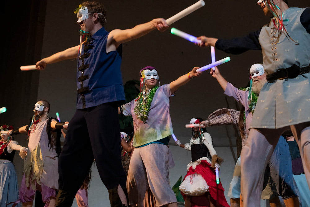 Students performing The Tempest