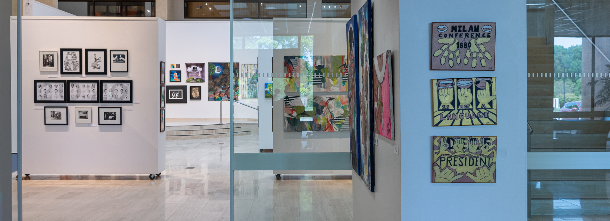 View of the Dyer Arts Gallery from the hall