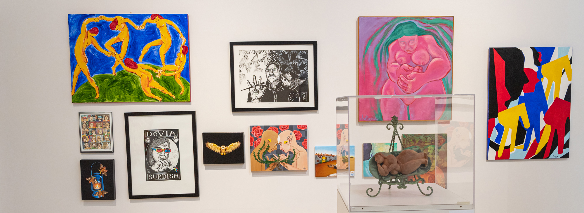 Dyer Arts gallery wall of artwork