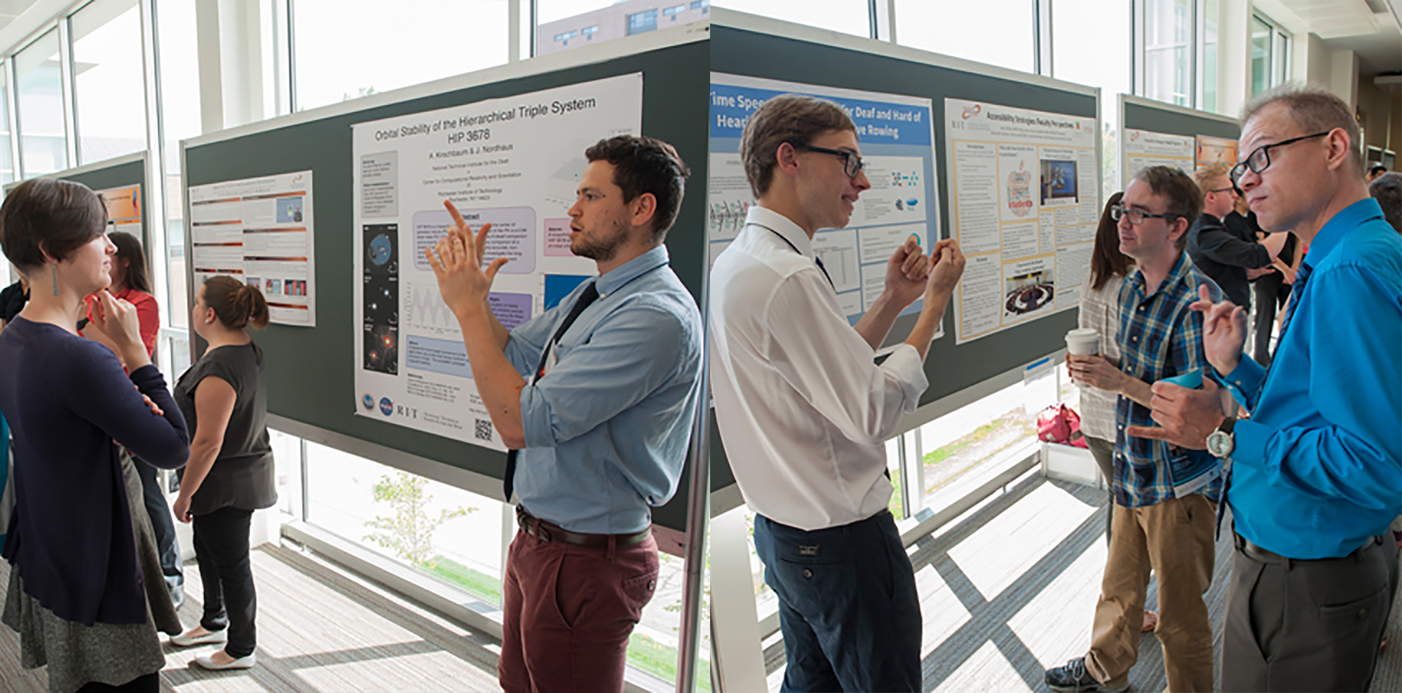 Students presenting at research fair