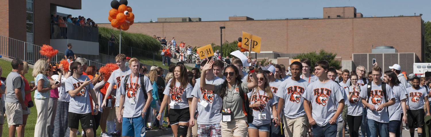 New students at tiger walk