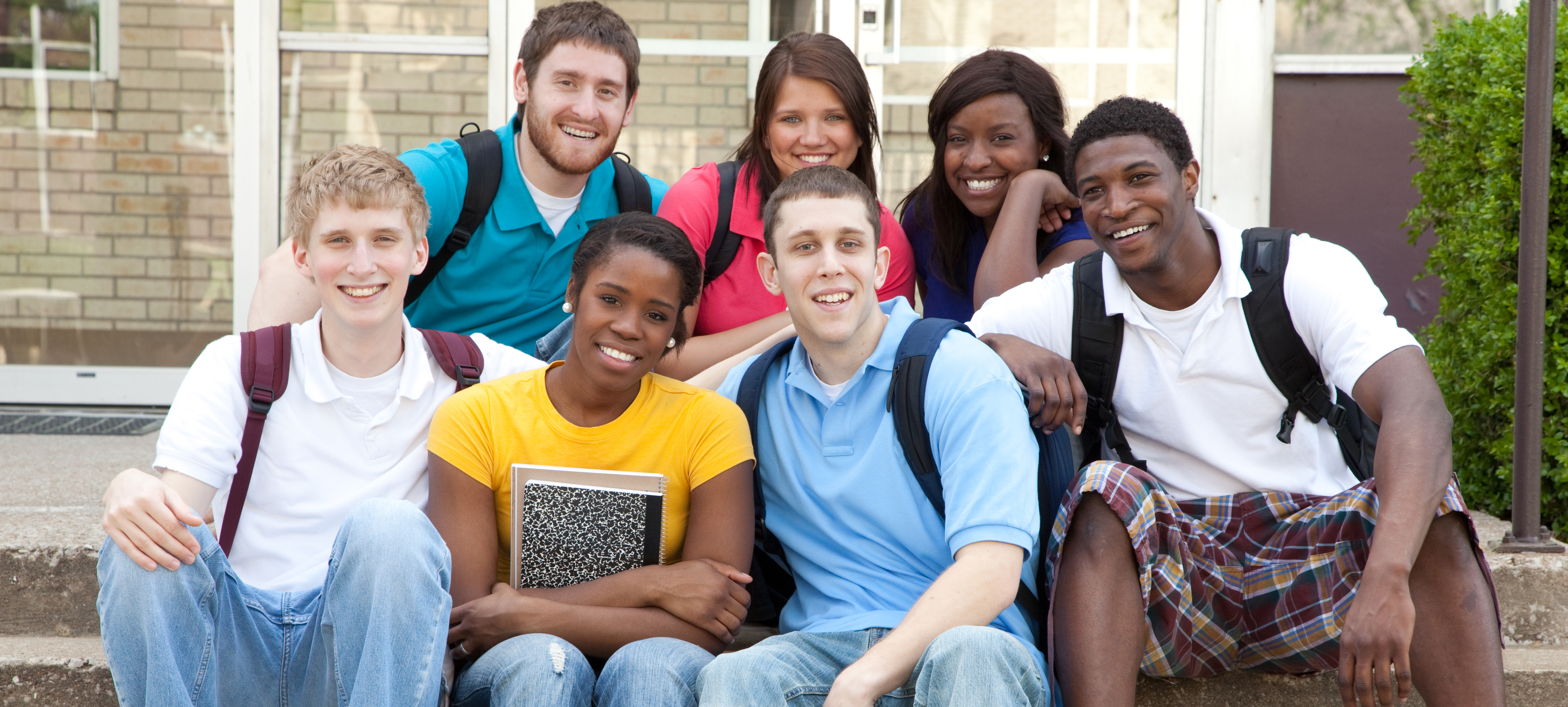 Multicultural College Students outside on campus