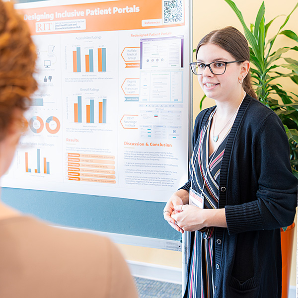 Allison presenting at the research symposium