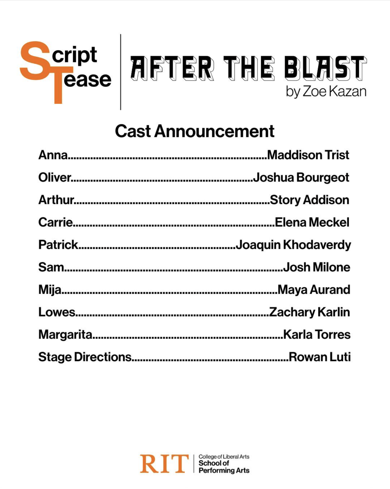 After the Blast Cast