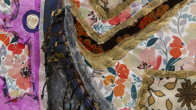 Closeup of textile artwork