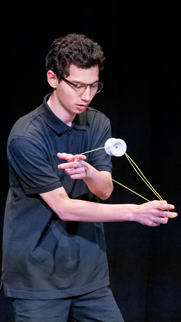 max gonzaga with yo-yo in performance