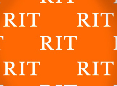 graphic with orange background and RIT logos